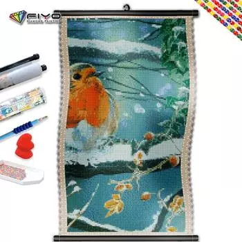 5D DIY Рамка Алмазная вышивка Милая птица Полная дрель Квадратная картина Животное Мозаика Изображение Стразы Настенный декор