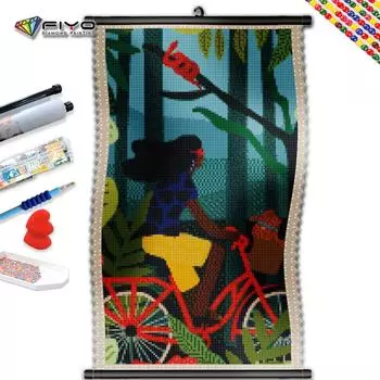 5D DIY Рамка Алмазная вышивка Мультфильм Художественный портрет Полная мозаика Абстрактная девушка Набор для рисования Картина Стразы Настенный декор