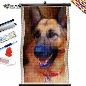 5D DIY Рамка Алмазная вышивка Волк Собака Полный квадратный дрель Картина Мозаика с животными Милая картина из горного хрусталя Настенное искусство