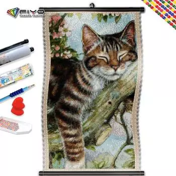 5D DIY Рамка Алмазная вышивка животное полная квадратная мозаика цветы кошка живопись часы рукоделие подарок ручной работы украшение дома