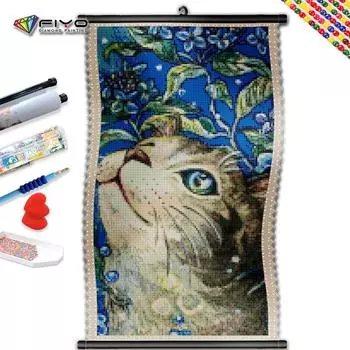 5D DIY Рамка алмазная живопись цветок милый кот мозаика вышивка мультфильм животное полное изображение стразы украшение дома