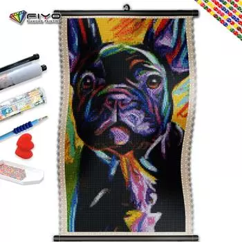 5D DIY Рамка алмазная живопись мультфильм животных вышивка крестиком абстрактная черная собака мозаика картины из стразов Настенный декор