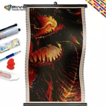 5D DIY Рамка алмазная живопись Огонь Дракон мозаика мультфильм животных вышивка крестиком наборы изображение стразы домашний декор