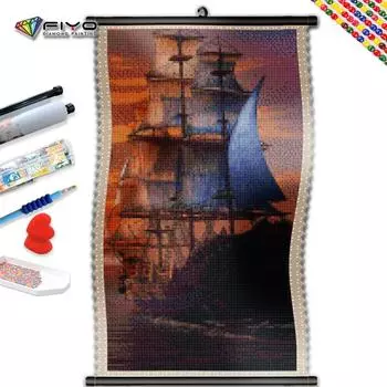 5D DIY Рамка алмазная живопись закат лодка полная алмазная мозаика морской пейзаж вышивка полный комплект горный хрусталь украшение дома