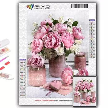 5D DIY Розовые розы Вышивка крестиком Стразы Алмазный рисунок Вышивка Мозаика Домашний декор Full Round 20X30CM