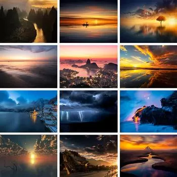 5D DIY ручная работа со стразами, алмазная живопись, художественная картина, полная алмазная вышивка, пейзажная мозаика, вышивка крестиком, подвесная картина Full Round 20x30CM