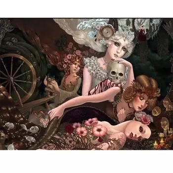 5D Diy Hand Made Diamond Вышивка Картина Изысканный Стежок Красивая Картина Скелета Домашний Декор 20X30CM