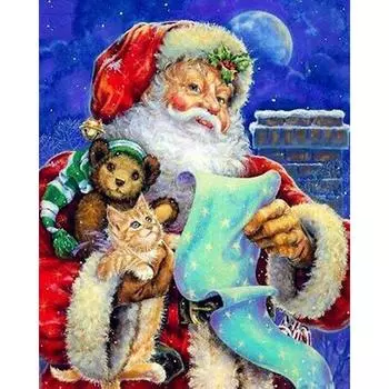 5D Diy Санта проверяет свой список Алмазная картина Вышивка крестиком Алмазная вышивка Мозаика Европейская 20X30CM