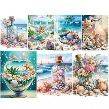 5D DIY Seashell Diamond Painting Series Частичная специальная форма сверла Diamond Painting Seashell Kit Decoration