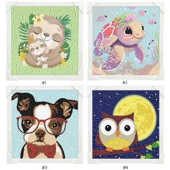 5D DIY Sloth Sea Turtles Dog Owl Diamond Painting Series Full Round Drill Diamond Painting Animal Kit Home Decor Art Craft JW01