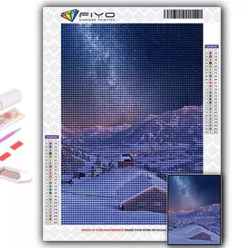 5D DIY Снежная сцена Вышивка крестиком Стразы Бриллиант Рисунок Вышивка Мозаика Домашний декор Full Round 20X30CM