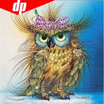 5d Diy «Соломенная сова» мультфильм подарок Broderies Diamants украсить мозаику живопись полная алмазная вышивка 30x30