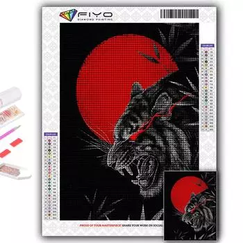 5D DIY свирепый зверь Тигр вышивка крестиком стразы Алмазный рисунок вышивка мозаика домашний декор Full Round 20X30CM