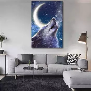 5d Diy Wolf Broderies Diamants Окрашенная Алмазная Подарочная Мозаика Алмазная Картина Полная Вышивка 20X30