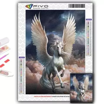 5D DIY животное Пегас вышивка крестом стразы Алмазный рисунок вышивка мозаика домашний декор Full Round 20X30CM