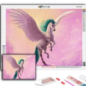 5D DIY животное Пегас вышивка крестом стразы Алмазный рисунок вышивка мозаика домашний декор Full Round 20X30CM