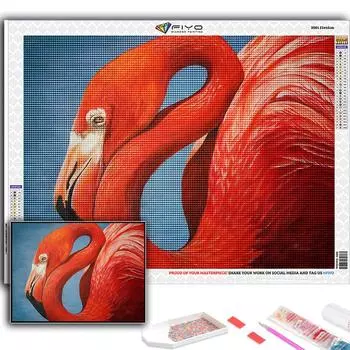 5D DIY животных Фламинго вышивка крестиком стразы Алмазный рисунок вышивка мозаика домашний декор Full Round 20X30CM