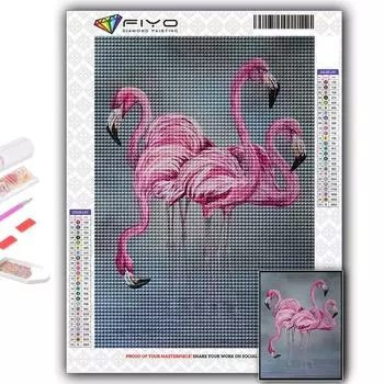 5D DIY животных Фламинго вышивка крестиком стразы Алмазный рисунок вышивка мозаика домашний декор Full Round 20X30CM