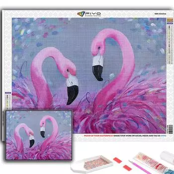 5D DIY животных Фламинго вышивка крестиком стразы Алмазный рисунок вышивка мозаика домашний декор Full Round 20X30CM