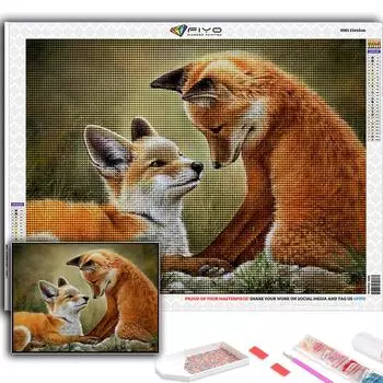 5D DIY животных лиса вышивка крестиком стразы Алмазный рисунок вышивка мозаика домашний декор Full Round 20X30CM