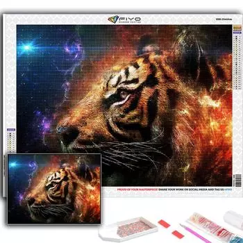 5D DIY животных Тигр вышивки крестом стразы Алмазный рисунок вышивка мозаика домашний декор Full Round 20X30CM