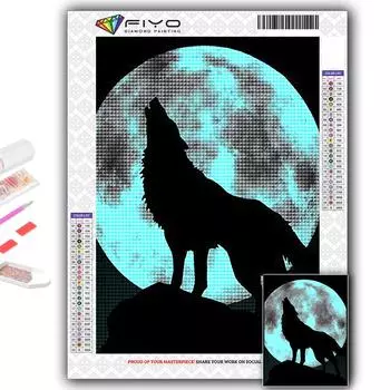 5D DIY животных волк вышивки крестом стразы Алмазный рисунок вышивка мозаика домашний декор Full Round 20X30CM