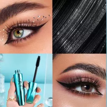 5D Густая черная тушь для ресниц, Подкручивание и удлинение, Водостойкий и стойкий макияж для глаз, Косметика для красоты, Увеличьте глаза синий