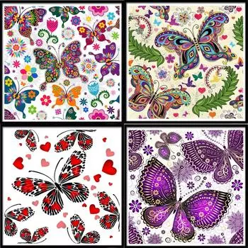 5D Идеальная Алмазная Алмазная Картина Бабочка Diy Вышивка Крестом Алмазная Вышивка Мозаика Украшение Дома Подарок Ручной Работы Full Round 20x20CM