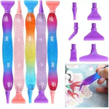 5D инструмент для алмазной живописи, сверло с наконечником из смолы, новая ручка для алмазной живописи с резьбой, наборы насадок с несколькими россыпями для ручек