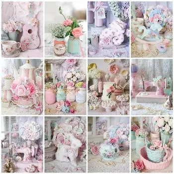 5D комплект алмазной живописи Пейзаж Алмазная мозаика Цветочные бусины Вышивка Хобби и рукоделие Украшение дома Full Round 20x25CM