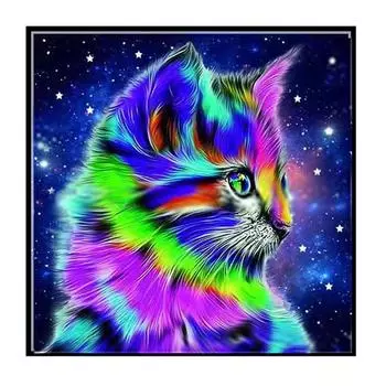 5D Кошка Стразы Картина Многоцелевой Яркие Цвета Милый Кот DIY Стразы Картина для Дома