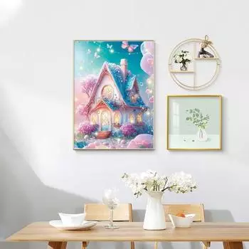 5D красочные стразы Алмазный художественный комплект мечта розовая серия узор дома DIY ремесло стразы для взрослых и детей