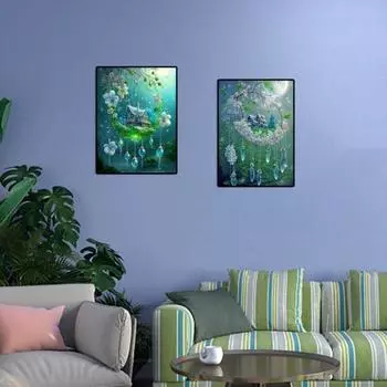 5D красочные стразы, художественный кулон в виде капли воды, пейзажный узор, сделай сам, ремесло, комплект для рисования стразами для взрослых и детей A