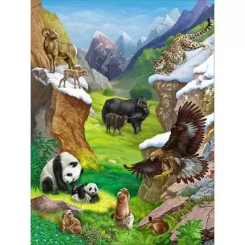 5D Круглый Diy Алмазная Картина Вышивка Крестом Наборы Мозаика Алмазная Вышивка Пейзаж Животные Мозаичный Узор Домашнее Украшение Full Round 20x30CM