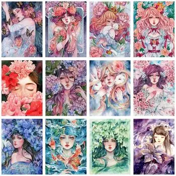 5d Набор алмазов для вышивки феи 5d Набор для вышивки мультфильма Девушка Портрет Полная алмазная мозаика 3d Рождественский подарок ручной работы Full Round 20x30CM