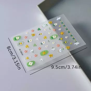 5D наклейки для ногтей цветы самоклеящиеся наклейки с тиснением своими руками весенняя серия