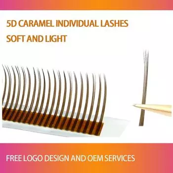 5D отдельные ресницы карамельного цвета, норковые мягкие накладные ресницы, 5D шипы, сказочные ресницы маленького дьявола, русский объем, готовые веера C&0.07mm&8mm