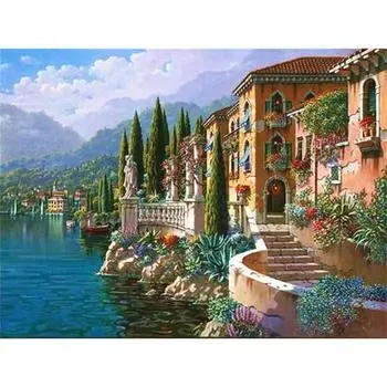5d Пейзаж Алмазная Картина Алмазная Вышивка Мост Вышивка Крестом Домашний Декор 20X30CM
