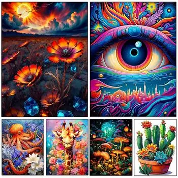 5D Пейзаж DIY Алмазная мозаика Искусство Алмазная картина Животное Цветок Алмазная вышивка крестом Мебель Украшение Подарок Full Round 20x30CM