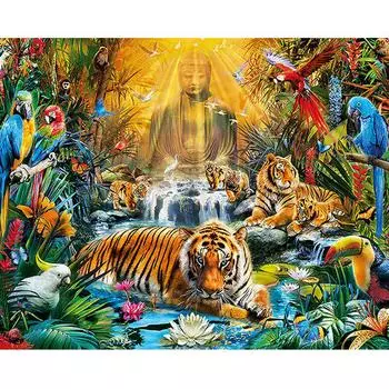 5D Полная Алмазная картина Животные и Будда Вышивка крестом Алмазная мозаика Вышивка 20X30CM