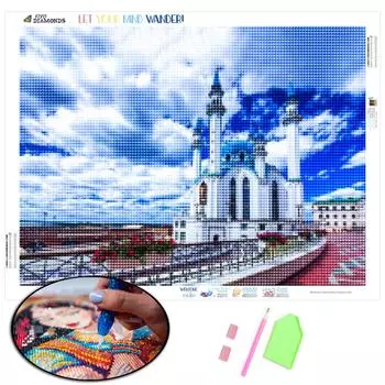 5D полная дрель алмазная живопись дом искусство горный хрусталь дерево Алмазная вышивка чистое небо пейзаж вышивка крестиком комплект настенное искусство домашний декор Full Round (20X30CM)