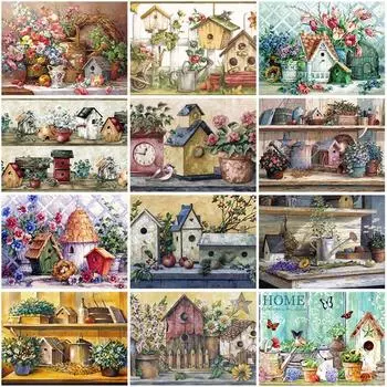 5D полная дрель круглая алмазная живопись дом наборы алмазной мозаики ручной работы хобби стразы художественный пейзаж Настенный декор подарок Full Round 15x20CM