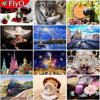 5D полная дрель квадратная алмазная живопись вишневый фруктовый вино набор горный хрусталь Алмазная вышивка городской пейзаж мозаика украшение дома Full Round 20X30CM красный