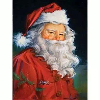 5D полная круглая алмазная живопись, вышивка Санта-Клаусом, Рождественская картина из горного хрусталя, подарок ручной работы 30x40 см/12x16 дюймов 30x40cm NO Frame