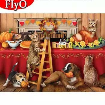 5D полная квадратная дрель алмазная живопись кошка вышивка крестом распродажа Алмазная мозаика животное горный хрусталь комплект Хэллоуин Декор Full Round (20X30CM)