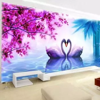 5D Полный дрель Алмазная картина Вышивка крестиком Любовь Лебеди Стиль Алмазная вышивка Цветочная мозаика Декор для спальни