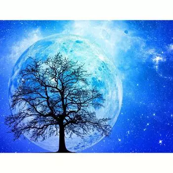 5D Полный Круглый Алмазная Картина Дерево Планета Вышивка Пейзаж Комплект Мозаика Домашний Декор 30x40 см 30x40cm NO Frame