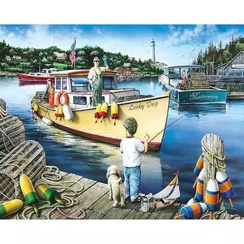 5D полная круглая алмазная картина отец и сын алмазная вышивка 20X30CM