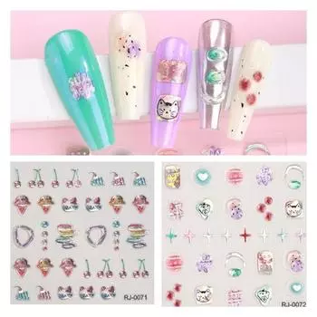 5D рельефные наклейки для маникюра желейная текстура украшения ногтей наклейки для ногтей девушка Style 2