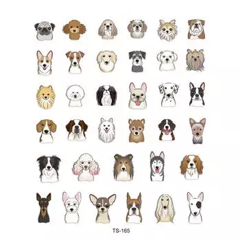 5D Рельефные наклейки для ногтей, наклейки для ногтей щенков для любителей собак и кошек